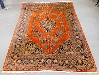 Antique Persian Floral Medallion Carpet Rug