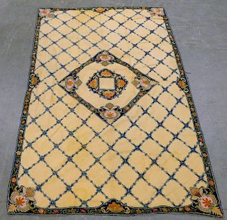 Antique Victorian French Aubusson Needle Point Rug
