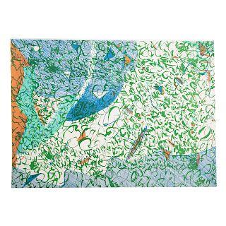 EJ Montgomery. Untitled Abstract in Blue and Green