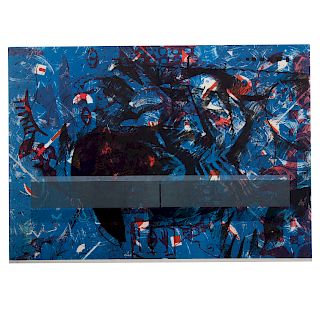 EJ Montgomery. Untitled Abstract in Blue and Red
