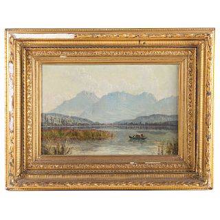 Continental School, 19th c. Landscape With Lake