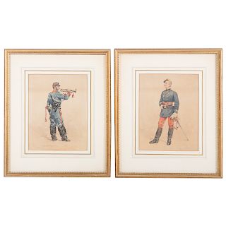 Alfred de Neuville. Pair Of Soldier Etchings