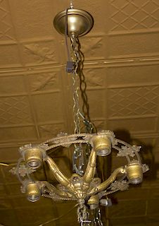 5 Light Cast Brass Chandelier