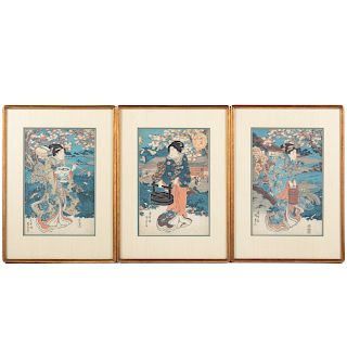 Utagawa Kunisada (Toyokuni III). Three Prints