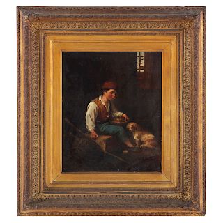 Giacomo Casa. Peasant Boy With His Dog