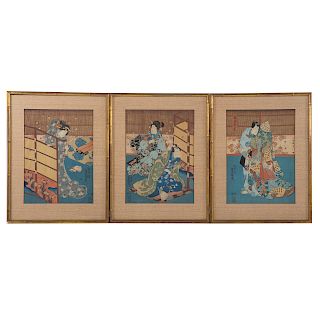 Kunisada I (Toyokuni III). Kabuki Triptych