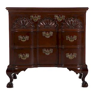 Chippendale Style Mahogany Block Front Chest