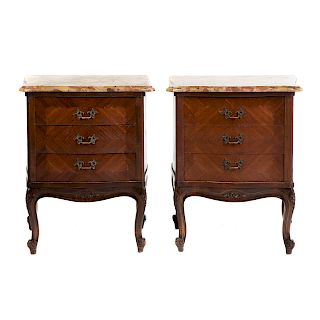 Pair Of Louis XV Style Parquetry Bedside Stands