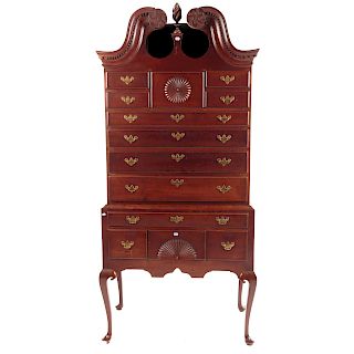 Connecticut Queen Anne Mahogany Highboy