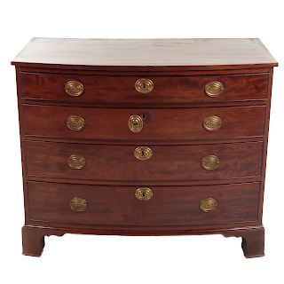 Federal Mahogany Bow-Front Chest Of Drawers