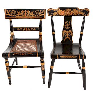 Two American Classical Fancy Painted Chairs