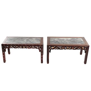 Two Similar Chinese Rosewood Scholars Tables