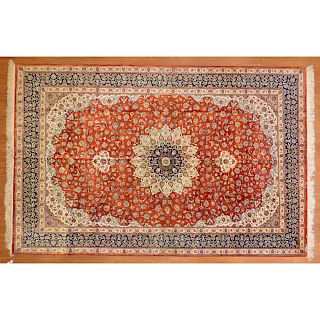 Fine Silk Qum rug, Persia, 6.5 x 9.11