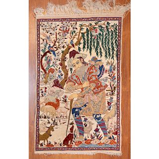 Isfahan Pictorial Rug, Persia, 2.6 x 4