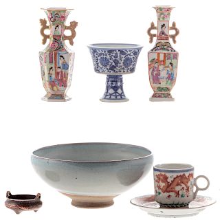 Seven Chinese Porcelain & Bronze Articles