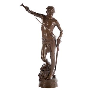 Antonin Mercie, David With Head Of Goliath Bronze