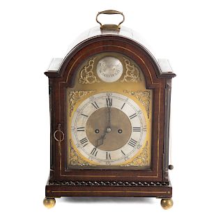 George III Inlaid Mahogany Bracket Clock