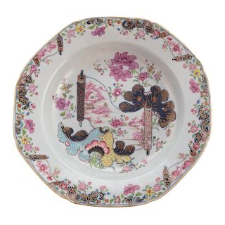Chinese Export Tobacco Leaf Soup Plate