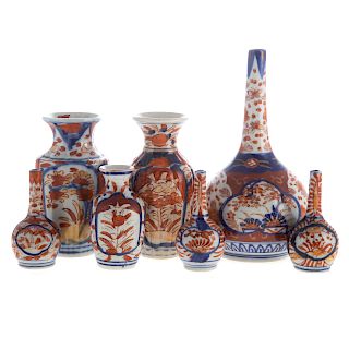 Seven Japanese Imari Miniature Vases