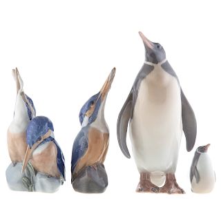 Four Royal Copenhagen Porcelain Birds