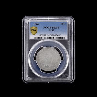 1869 US Standard Silver Half Dollar