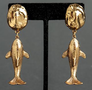 Christian Dior Runway Whale Motif Earrings