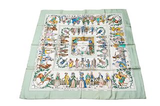 Hermes "Costumes Civils Actuels " Silk Scarf