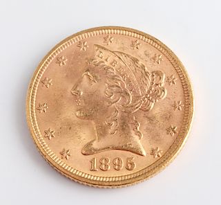 1895 Liberty Head Half Eagle $5 Gold Coin