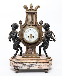 French Rococo Manner S.H. Paris Mantel Clock
