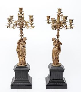 French Neoclassical Style Figural Candelabra, Pr