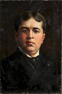 A.M. Graves Portrait of a Man Oil on Canvas