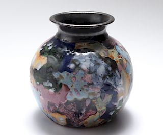 Modern Signed Studio Ceramic Glazed Vase