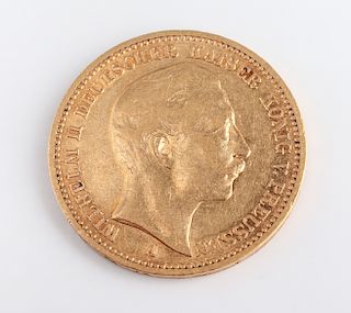 1900 Wilhelm II 20 Mark Gold Coin