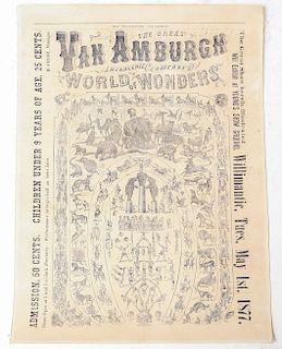 Van Amburgh's World Of Wonders Circus Broadside