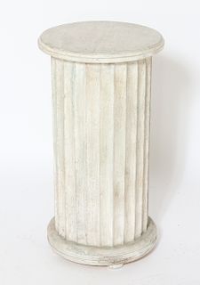 White Painted Columnar Pedestal Table