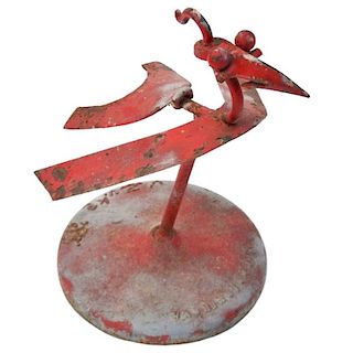 Industrial Folk Art Metal Rooster Sculpture