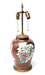 Chinse Painted Porcelain Table Lamp