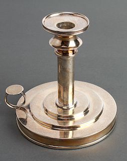 Scottish Silver Chamberstick Candlestick, 19th C.