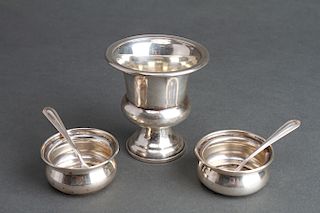Sterling Silver Salts w Spoons & Urn, Group of 5