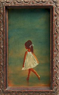 Alfred Sussi "Young Girl" Oil on Board