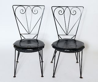 Art Deco Manner Bistro Chairs, Pair