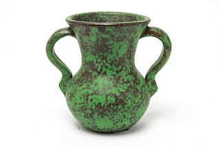 Weller Pottery Coppertone Double Handled 8.5" Vase