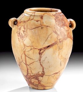 Egyptian Pre-Dynastic Marble Ovoid Jar, ex-Royal-Athena