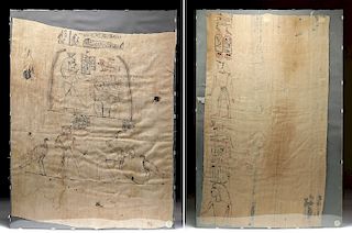 Two Egyptian Ptolemaic Embalming Linens, ex Sotheby's