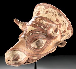 Phrygian Polychrome Rhyton - Bull's Head Form