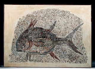 Superb Roman Stone Mosaic of a Large Fish