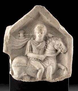 Roman Marble Stele Section - Man on Horseback