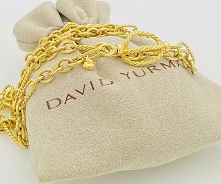 David Yurman 18k Gold  Long 34" Oval Link Necklace