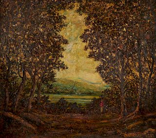Style of Blakelock Landscape Oil on Canvas