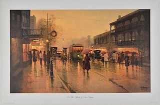 G. Harvey "On the Streets of New Orleans" Lithograph Art Print 